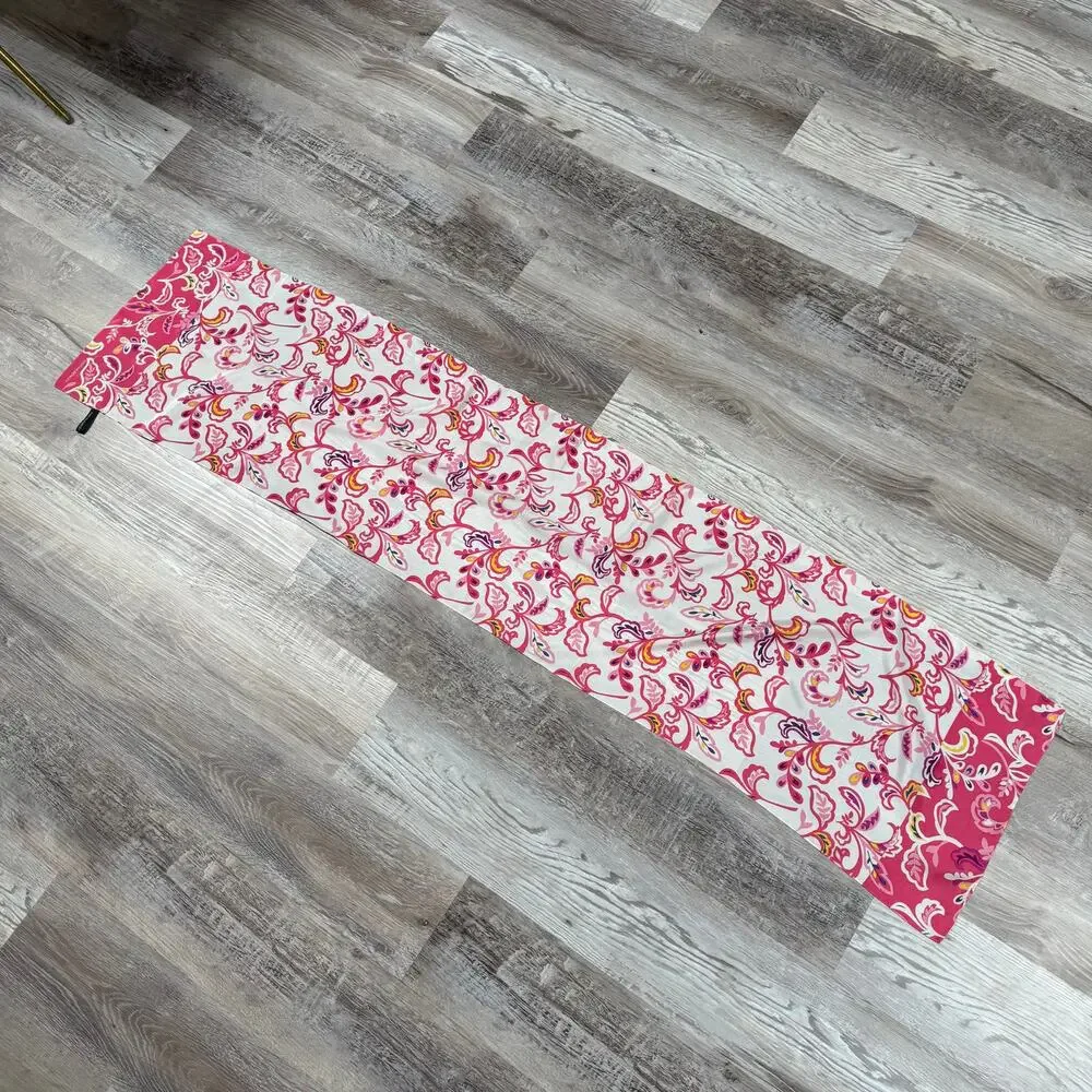 Cynthia Rowley Pink Silk Scarf Floral Y2K Resort Preppy Coastal Chic
